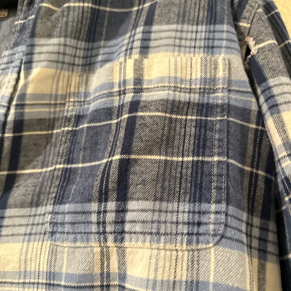 Men's Weatherproof Blue Plaid Flannel Long Sleeve Button Down Shirt L - Picture 5 of 13
